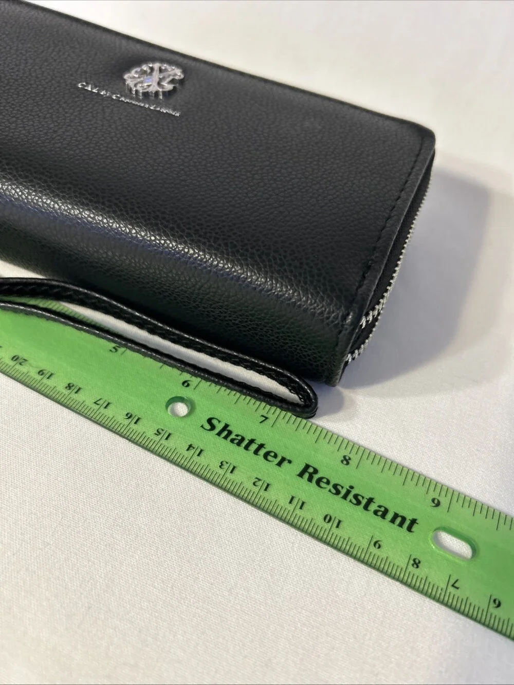CXL By Christian Lacroix Wristlet Wallet Womens Black Pebble Double Zipper
